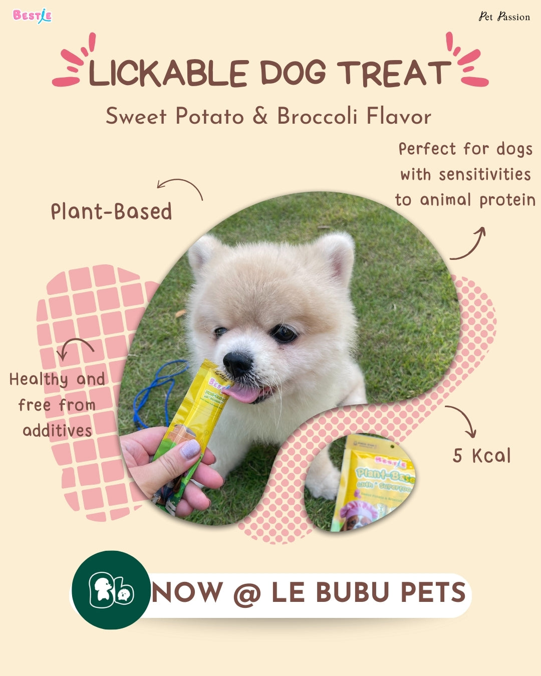 Bestie Plant-Based Dog Lick Treat - Sweet Potato & Broccoli