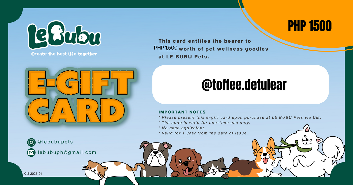 Le Bubu Pets E-Gift Card