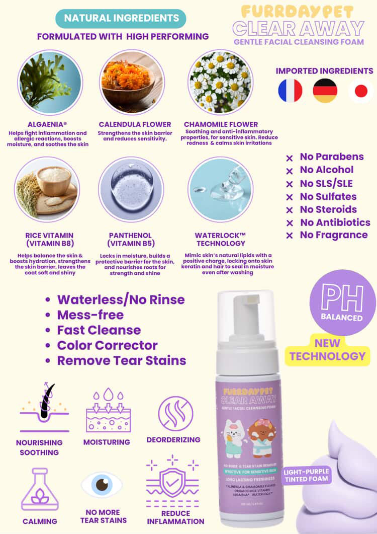 Furrday Pet - Clear Away Gentle Facial Cleansing Foam