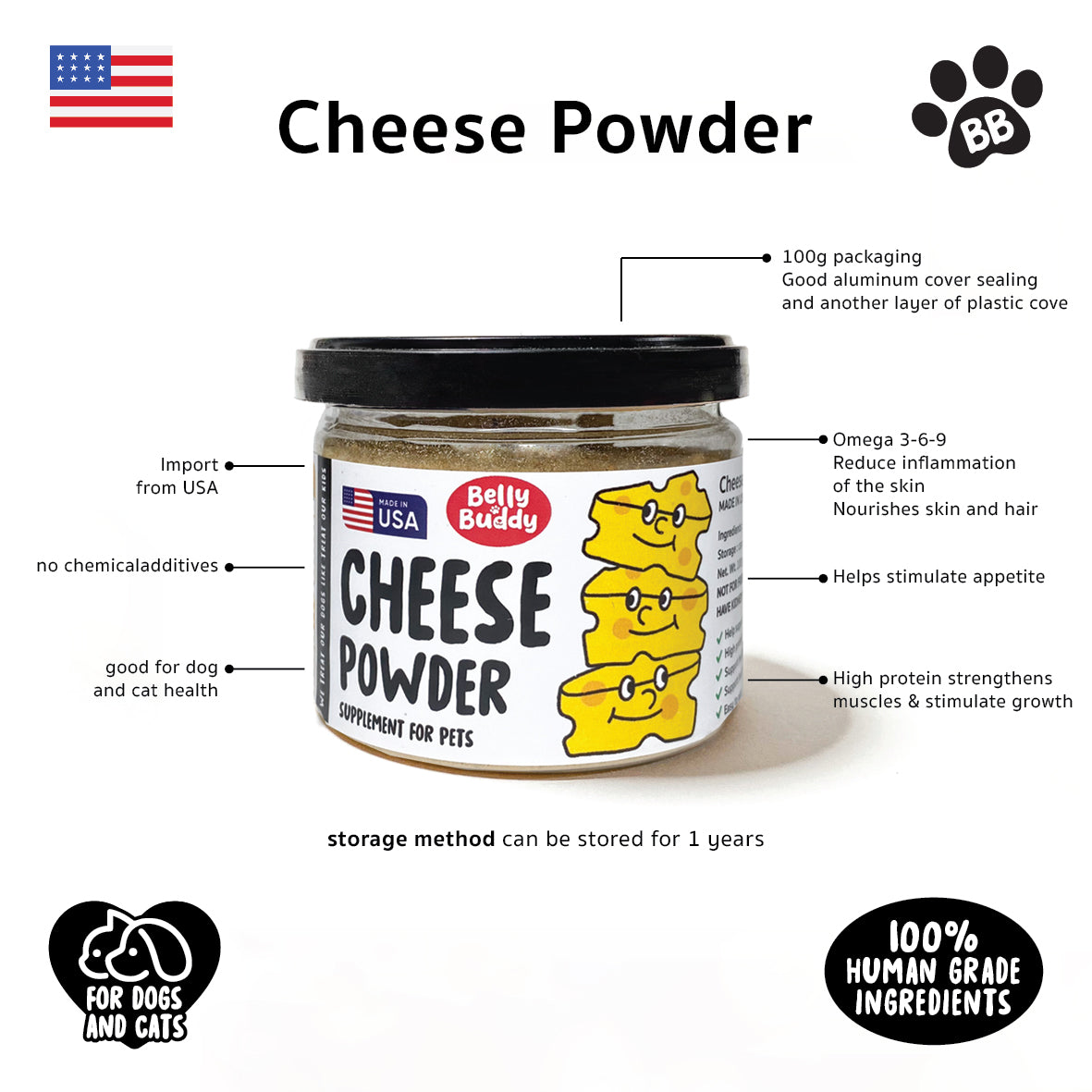 Belly Buddy - Cheese Powder, USA (100g)