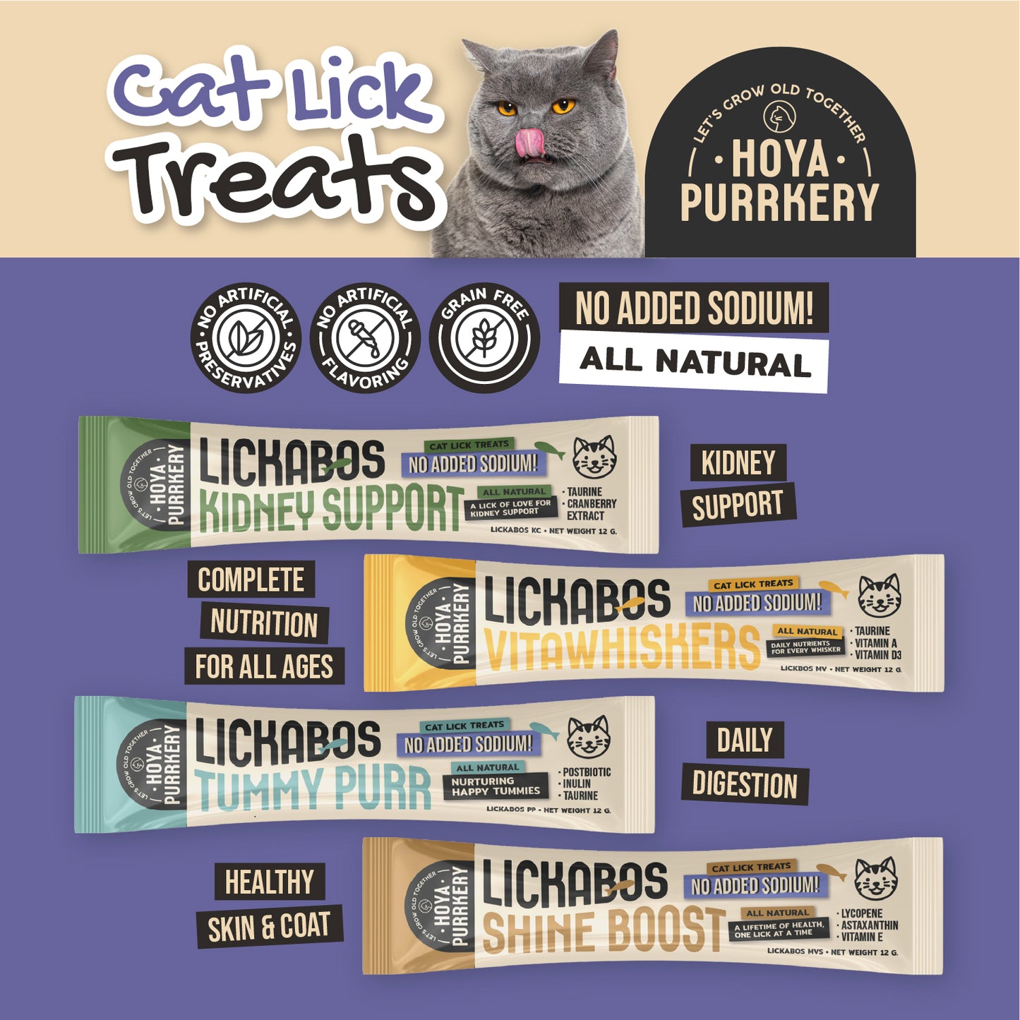 Hoya Purrkery - Lickabos Cat Lick Treats