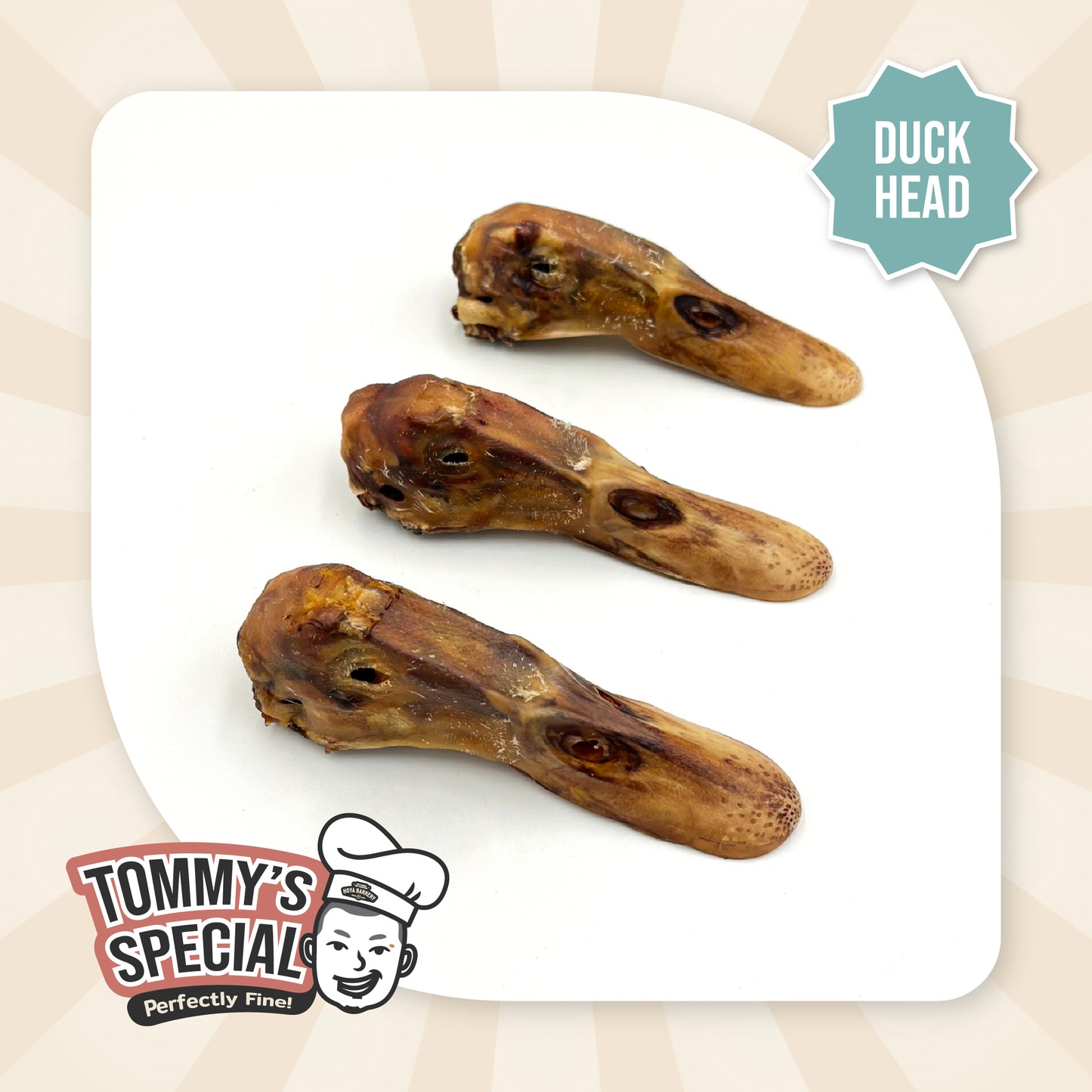 Hoya Barkery Duck Head single-ingredient dog chew. All-natural treat for dental health and joint support.