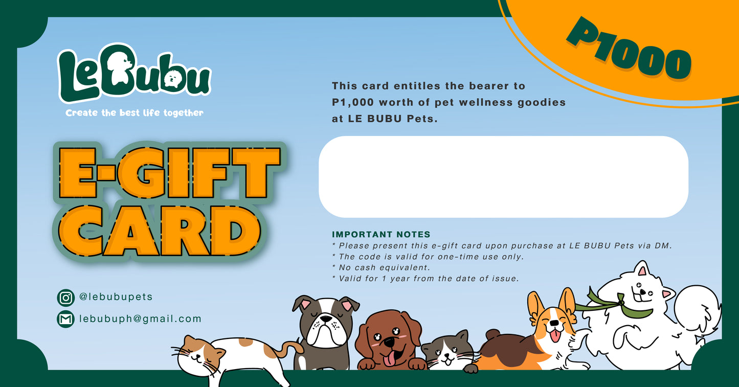 Le Bubu Pets E-Gift Card