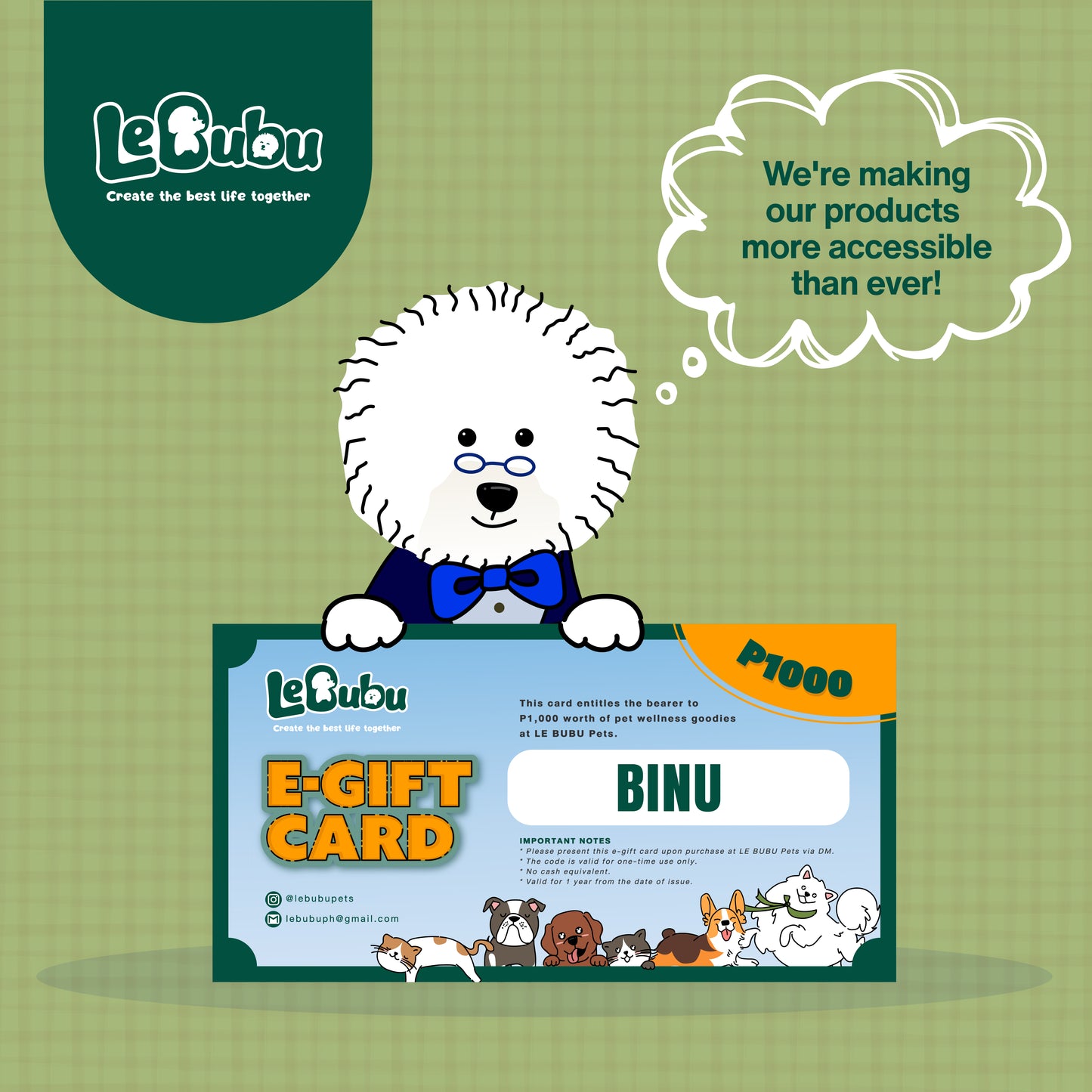 Le Bubu Pets E-Gift Card