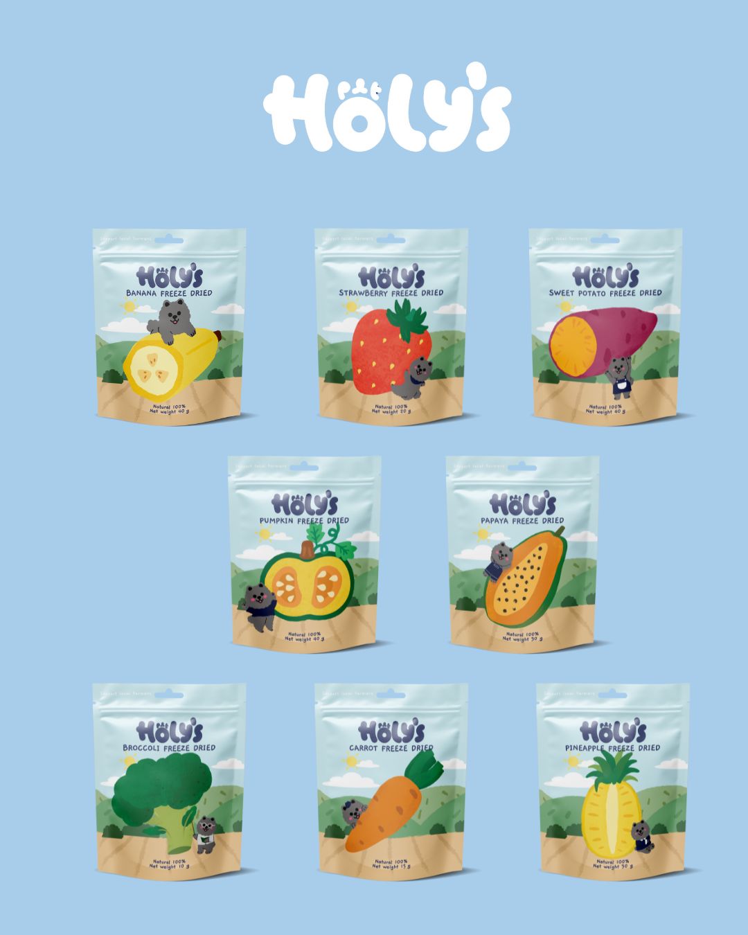 Holy's all-plant-based freeze-dried pet treats available at Le Bubu Pets