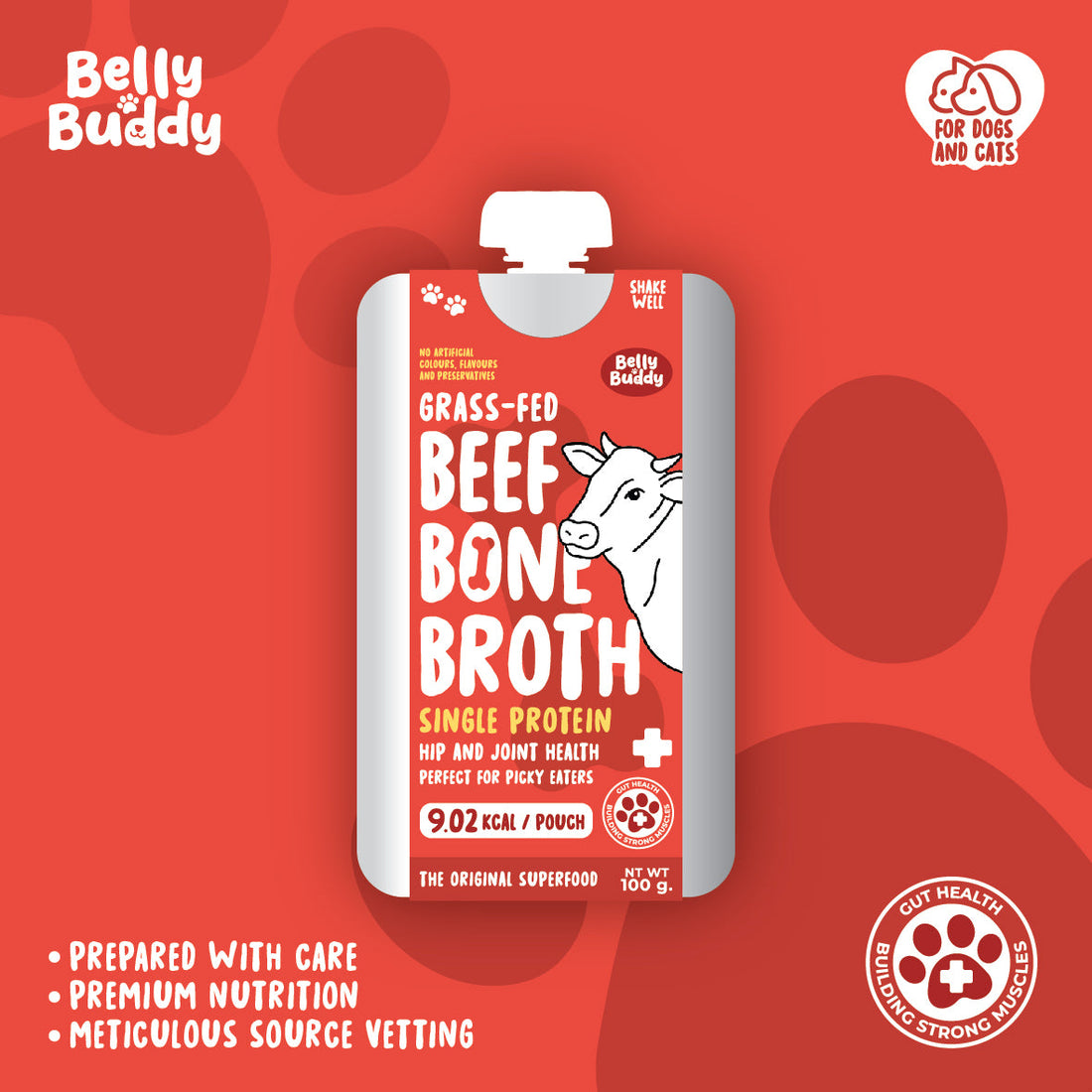 Belly Buddy Grass-Fed Beef Bone Broth for dogs and cats — gut health nutrition from Le Bubu Pets Philippines