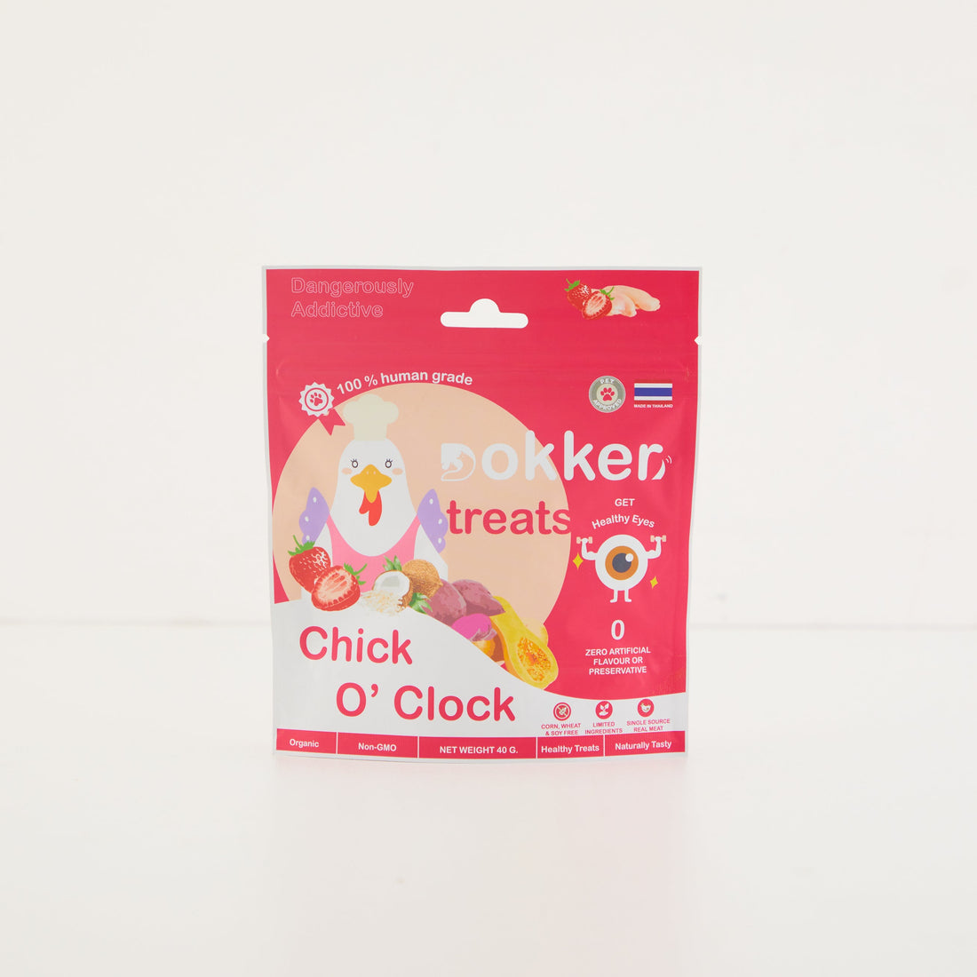 Dokker dehydrated chicken training treats for positive reinforcement dog training, available at Le Bubu Pets Philippines