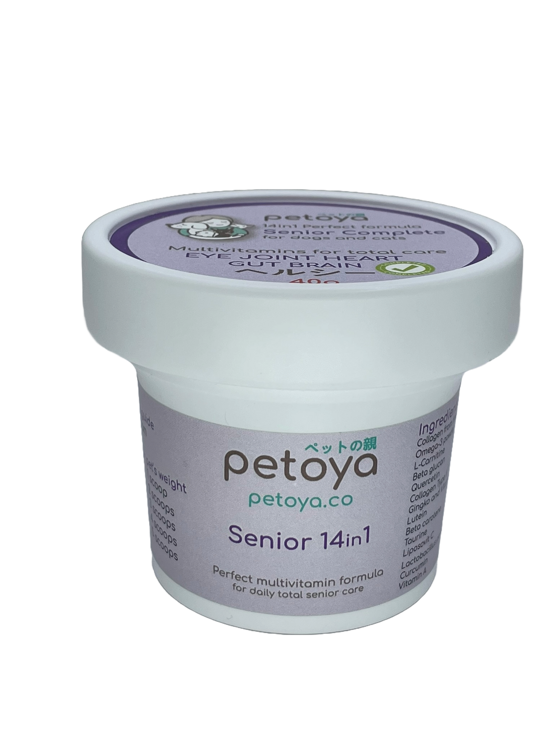 Petoya Senior 14-in-1 Total Care collagen supplement for aging dogs and cats, available at Le Bubu Pets Philippines