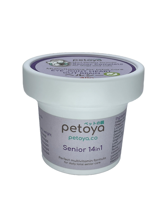 Petoya Senior 14-in-1 Total Care collagen supplement for aging dogs and cats, available at Le Bubu Pets Philippines