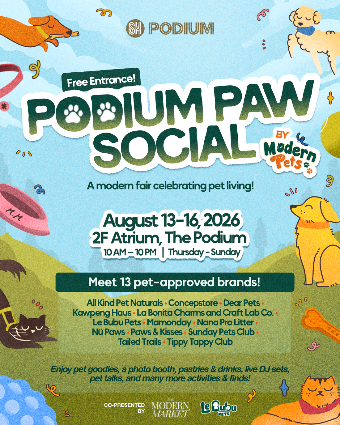 Le Bubu Pets Co-Presents Podium Paw Social: The Modern Market's First-Ever Pet Fair at SM Podium This August