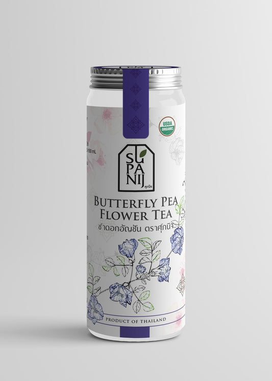 Supanij Organic Butterfly Pea Tea, a caffeine-free Thai herbal wellness tea for pet parents, available at Le Bubu Pets Philippines