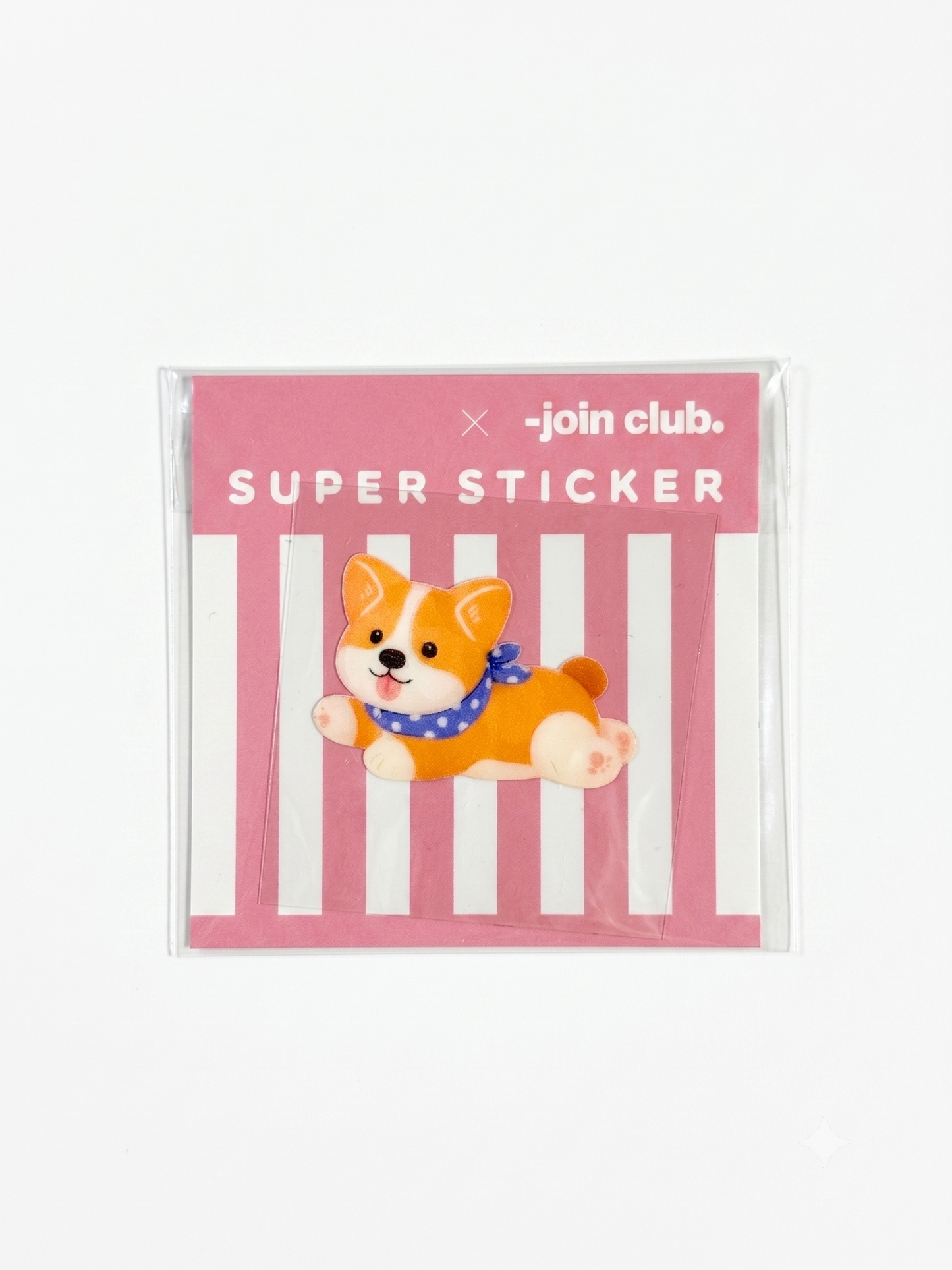 Join the Club Super Sticker – Corgi with Blue Bandana