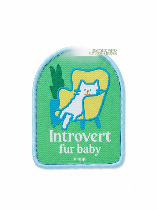 Doggu Introvert Fur Baby Leash Wappen – Removable Dog & Cat Leash Patch