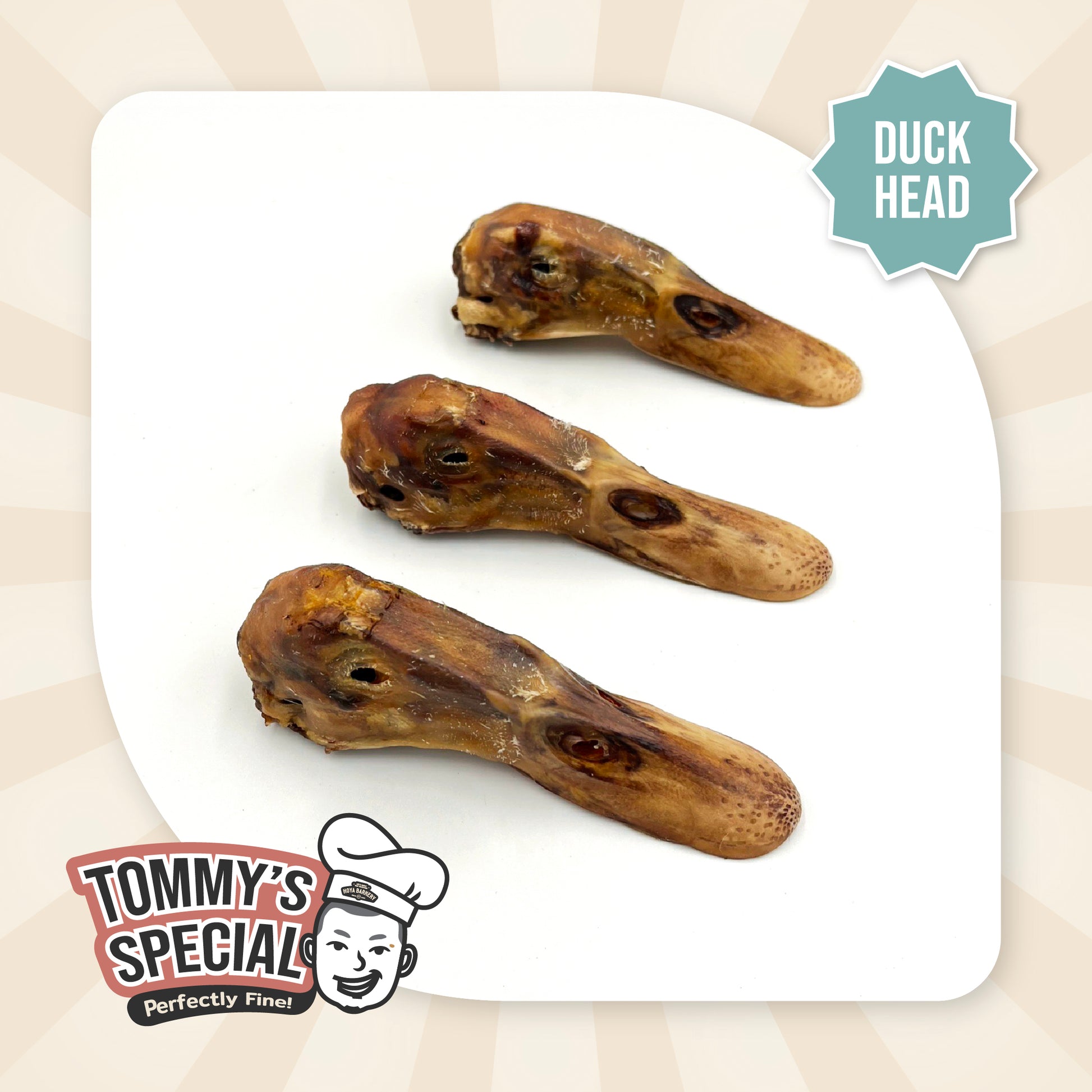 Hoya Barkery Duck Head single-ingredient dog chew. All-natural treat for dental health and joint support.