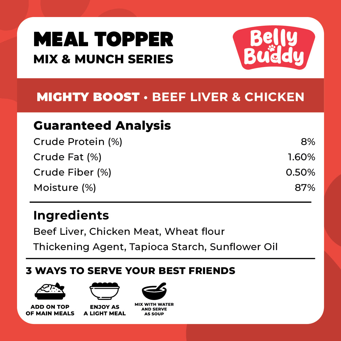 Belly Buddy Mix & Munch Series - Mighty Boost (Beef Liver & Chicken)