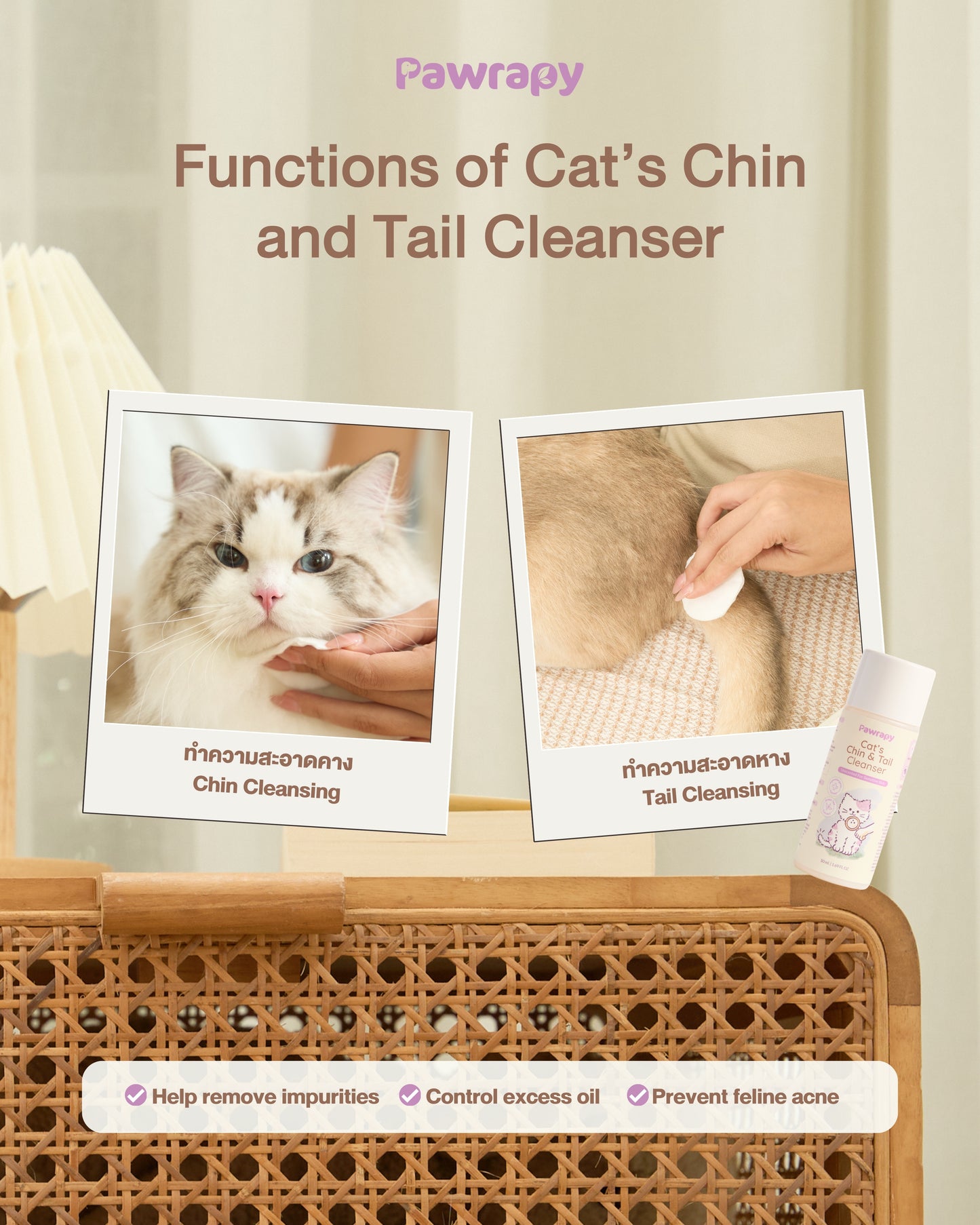 Pawrapy - Cat Chin & Tail Cleanser