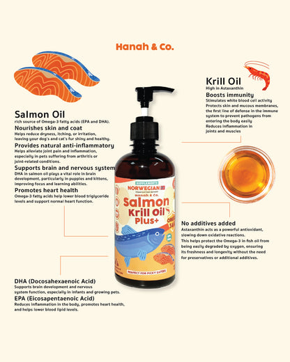 Hanah & Co - Salmon Krill Oil — omega-3 food topper for skin & coat